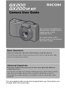 Ricoh Caplio GX 200 manual. Camera Instructions.